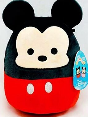 Squishmallows Disney Mickey Plush in Black, Red, and Cream